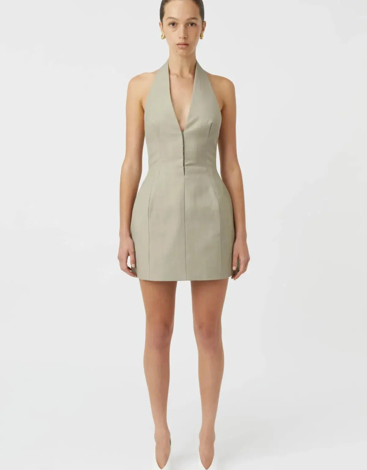 Camilla and Marc Pompidou Mini Dress Olive Marle Size 6 - Image 6