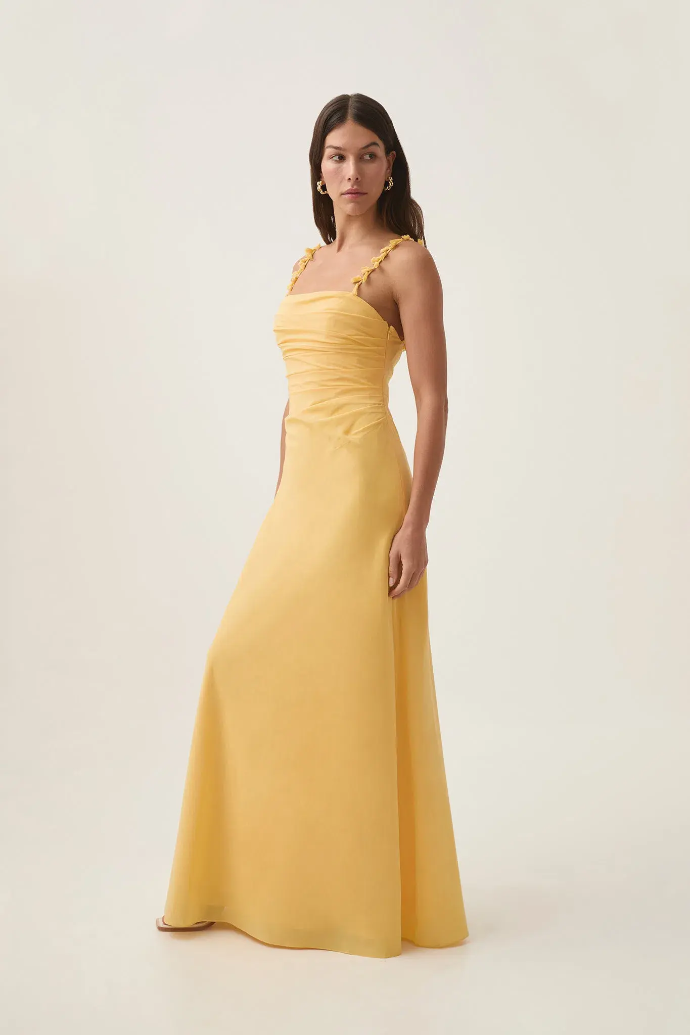 Aje Soulful Pom Pom Midi Dress Soft Yellow Size 6 - Image 2