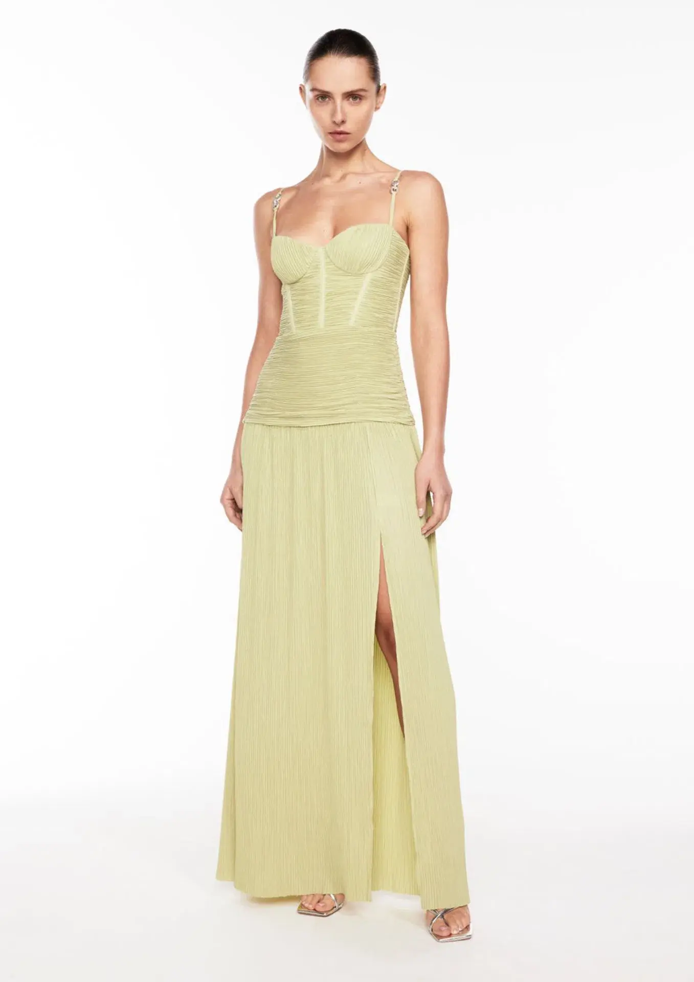 Manning Cartell Double Time Pleat Dress in Pistachio Size 6 - Image 1