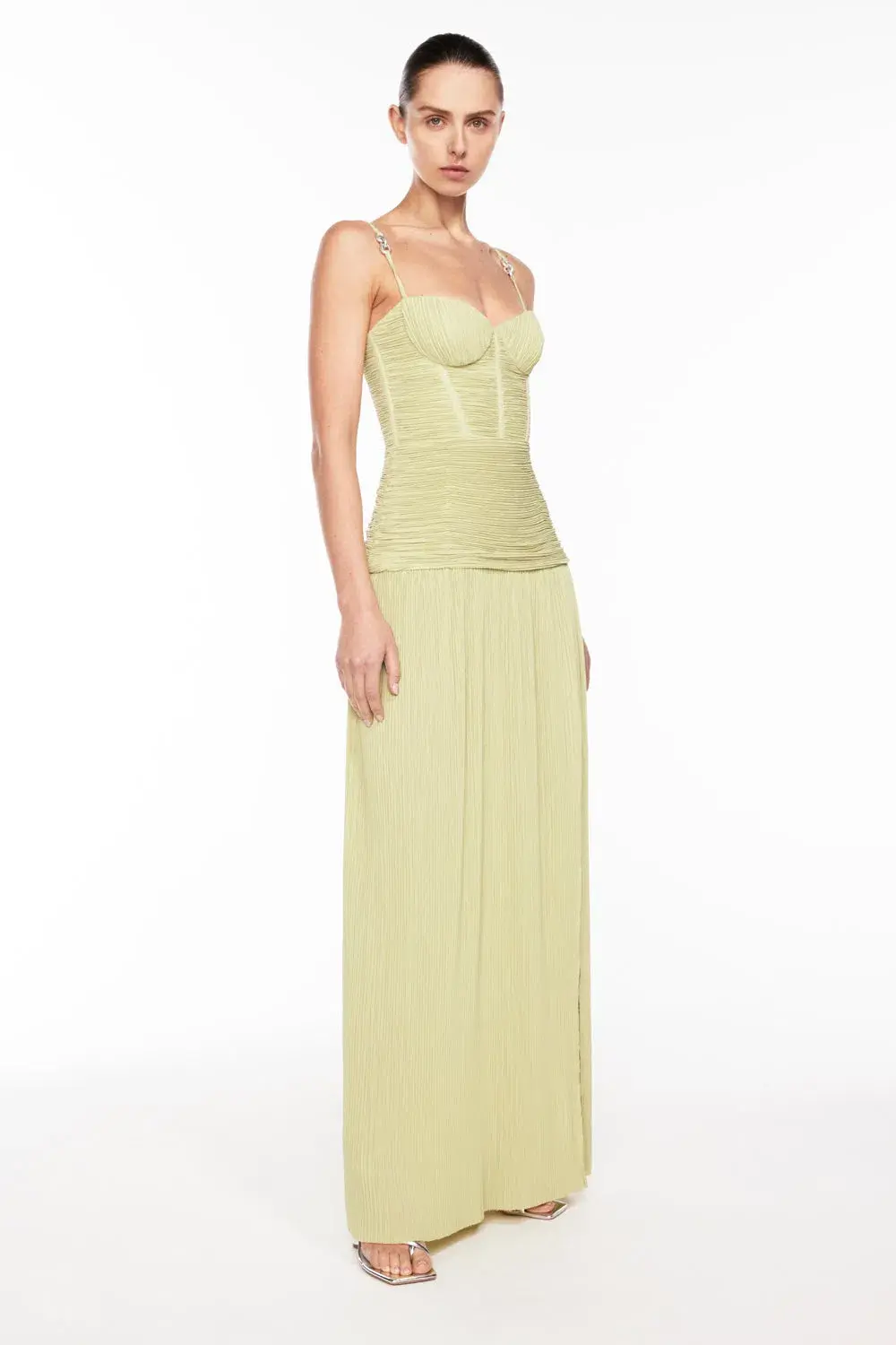 Manning Cartell Double Time Pleat Dress in Pistachio Size 6 - Image 2