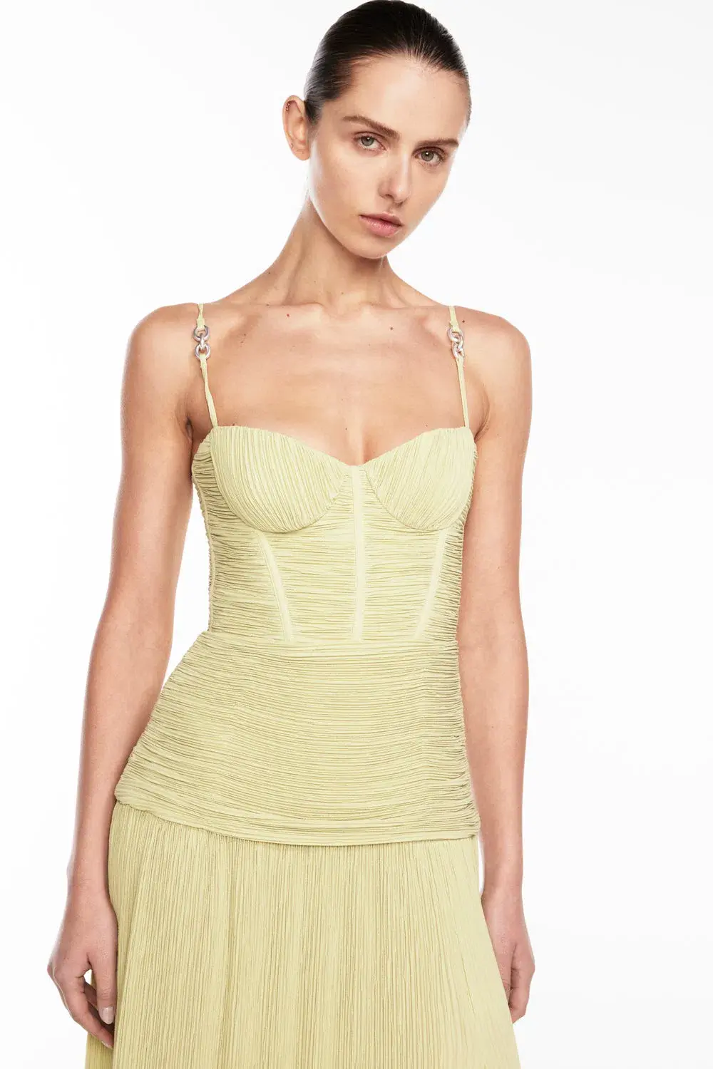 Manning Cartell Double Time Pleat Dress in Pistachio Size 6 - Image 4