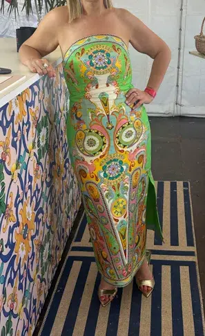 Alemais Pinball Bodice Midi Dress Print Size 10  - Image 3