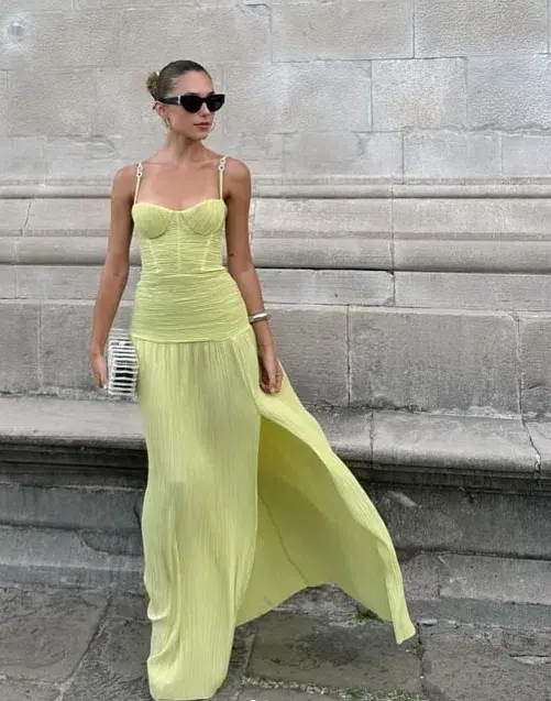Manning Cartell Double Time Pleat Dress In Pistachio Size 8  - Image 3