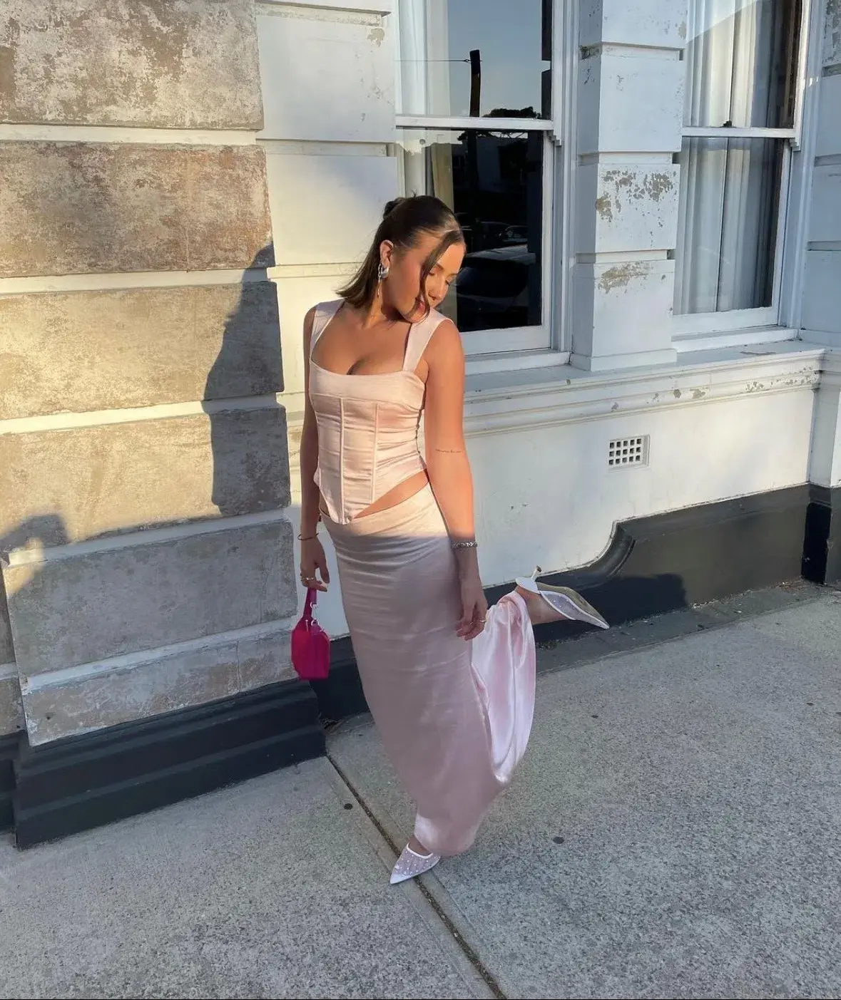 I am Delilah Valerie Corset & Maxi Skirt Set in Petal Pink Size S / AU 8 - Image 5