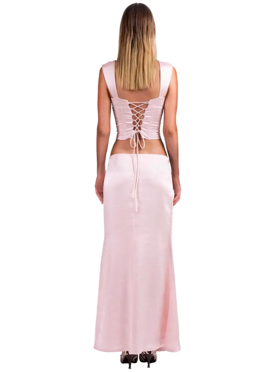 I am Delilah Valerie Corset & Maxi Skirt Set in Petal Pink Size S / AU 8 - Image 3