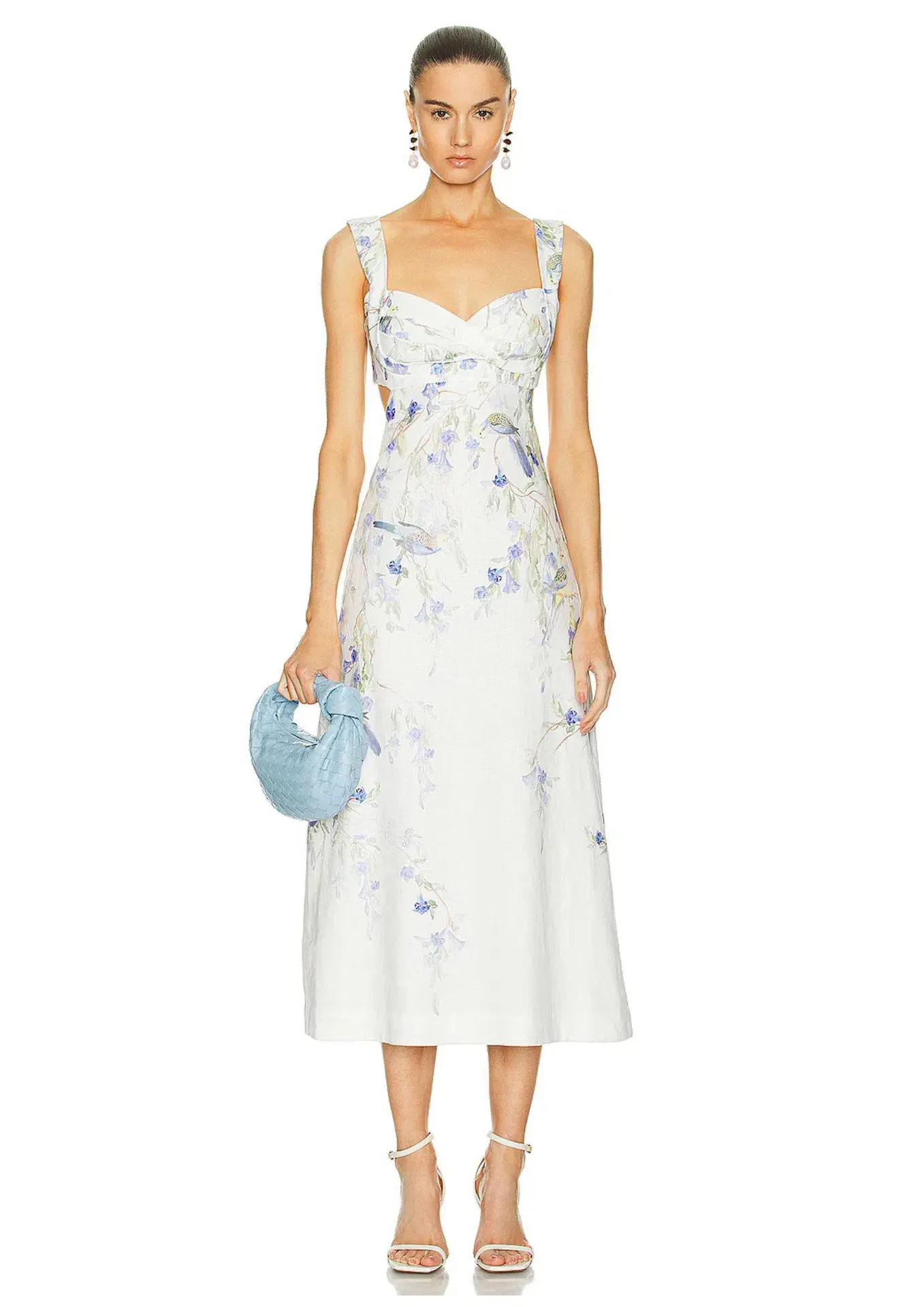 Zimmermann Natura Midi Dress Blue Birds Size 1 / AU 10 - Image 1