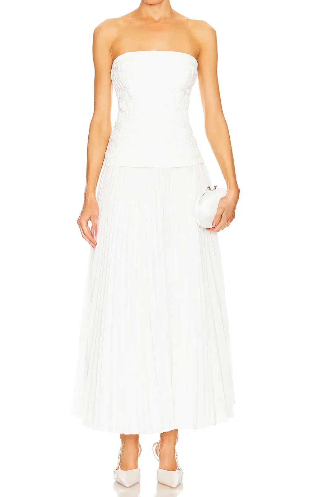 Acler Bristol Midi Dress in Ivory White Size S / AU 8 for rent on The Volte - main image