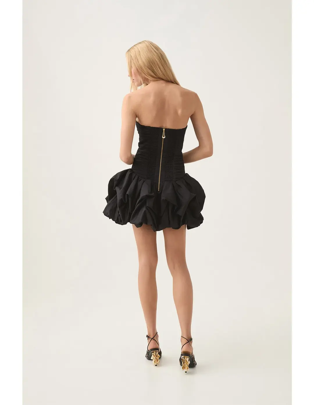 Aje Violette Bubble Hem Mini Dress Black Size 8 for rent on The Volte - main image