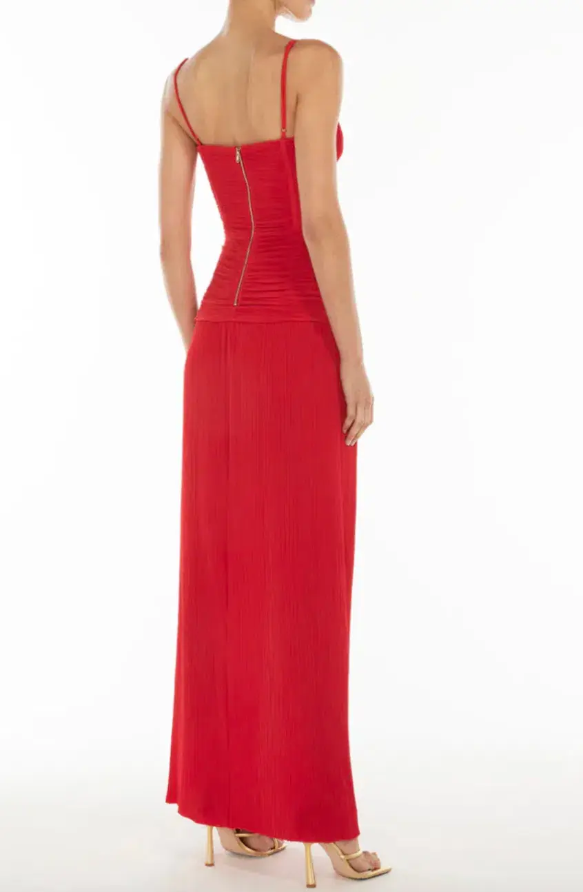 Manning Cartell Double Time Pleat Dress Red Size XXS / AU 4 - Image 3