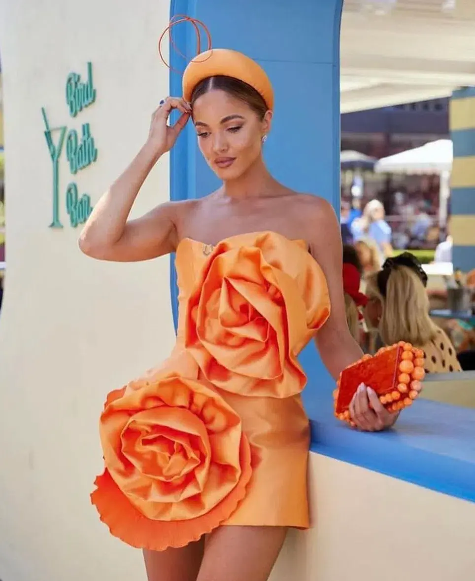 Eliya The Label Hayman Mini Dress Tangerine Size 10 - Image 2