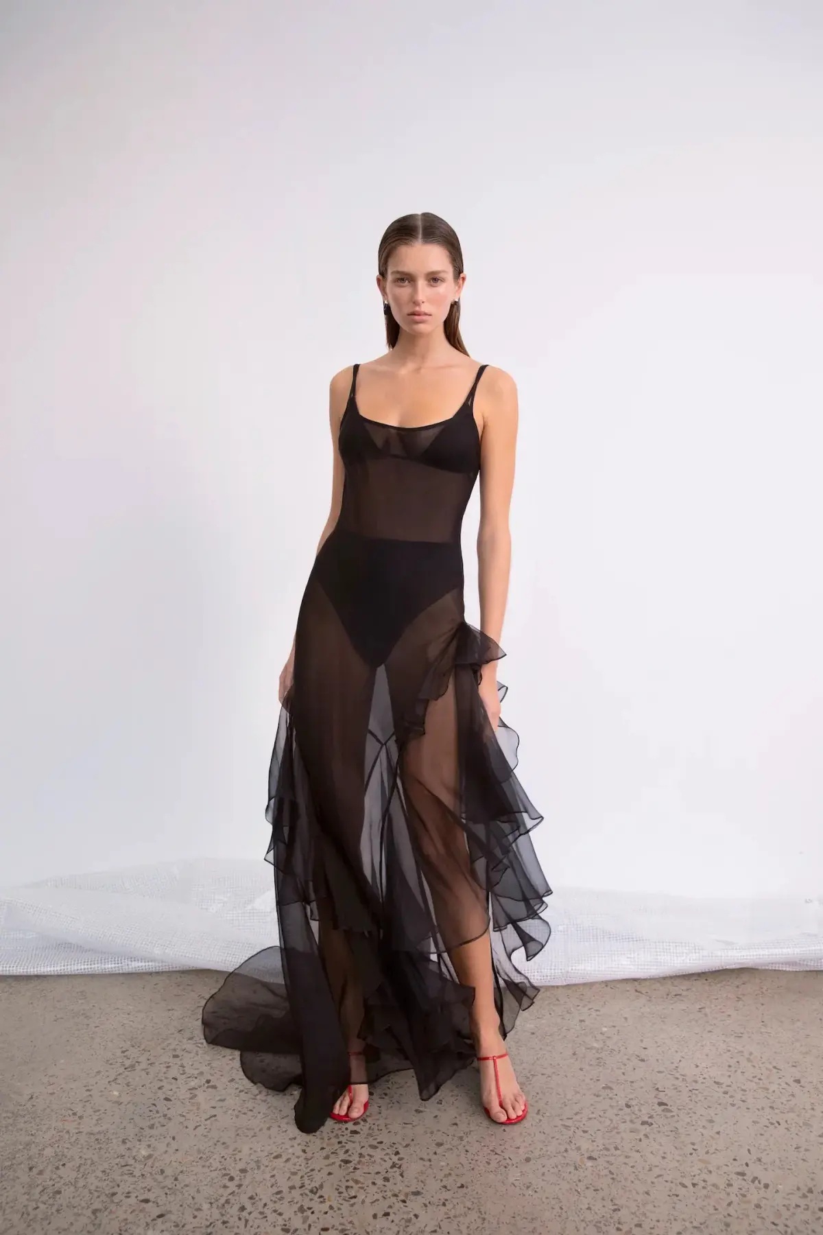 Sir the Label Sage Flounce Gown Black Size 1 / AU 8 - Image 1