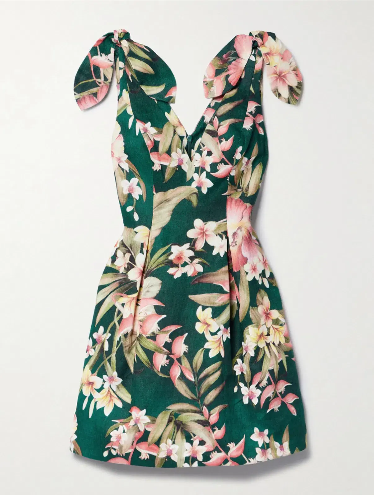 Zimmermann Lexi Tie Mini Dress Green Palm Size 3 / AU 14 - Image 3