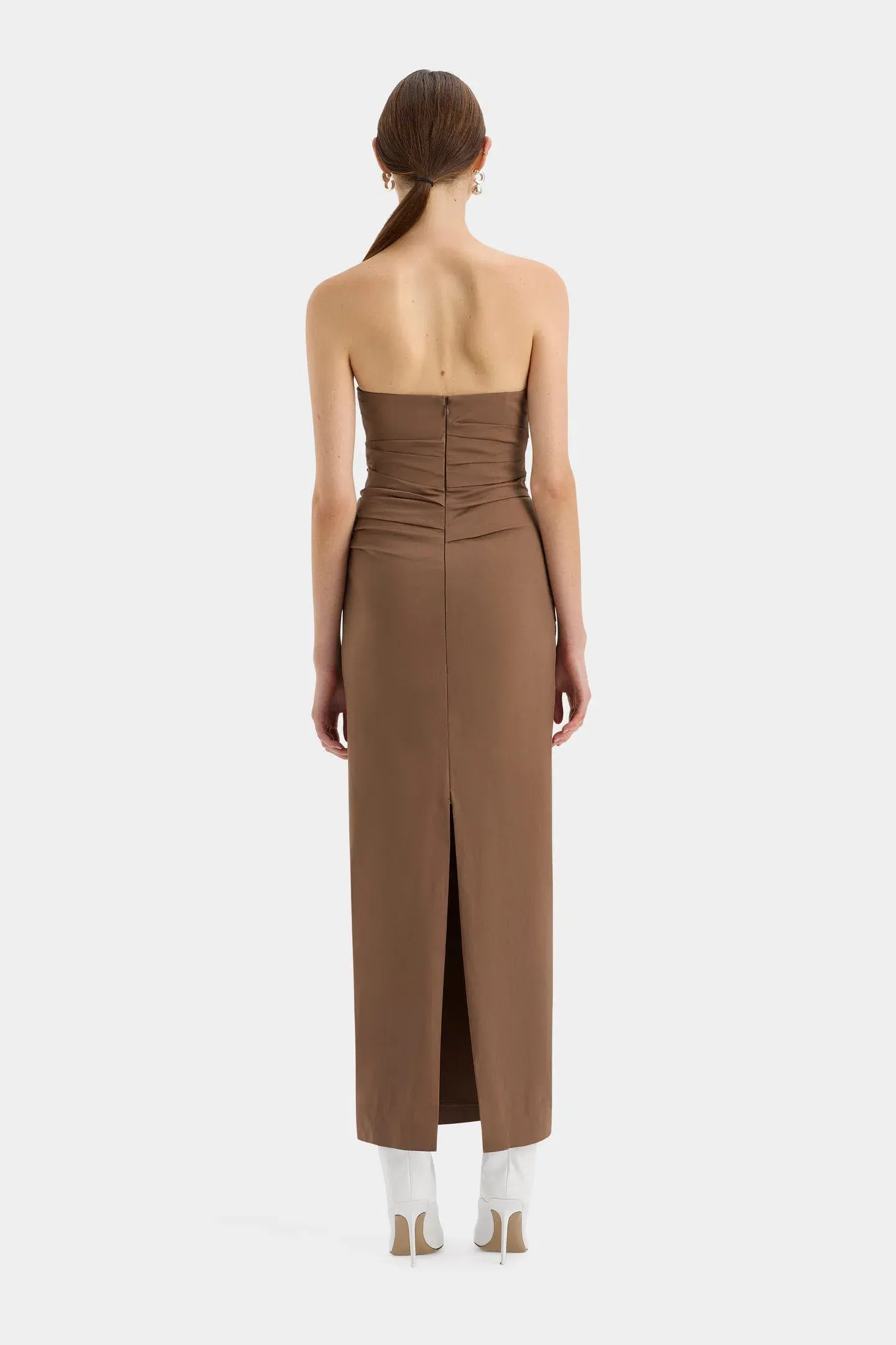 Sir The Label Alba Strapless Maxi Dress Gown in Mocha Brown Size 0 / AU 6 / XS  - Image 3