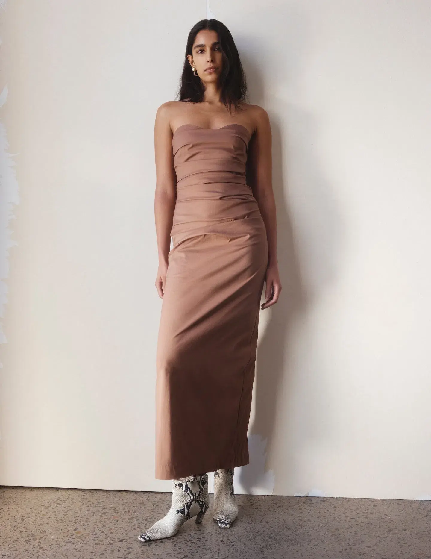 Sir The Label Alba Strapless Maxi Dress Gown in Mocha Brown Size 0 / AU 6 / XS  - Image 1