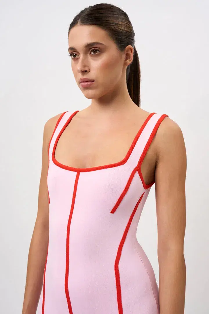 By Johnny Belle Knit Dress Pink/Red Size 12 - Image 2