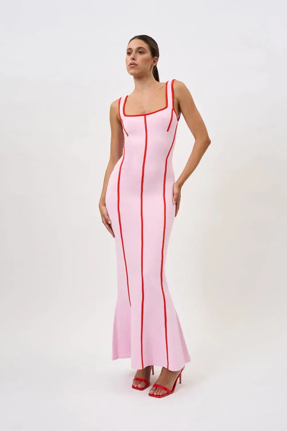 By Johnny Belle Knit Dress Pink/Red Size 12 - Image 1