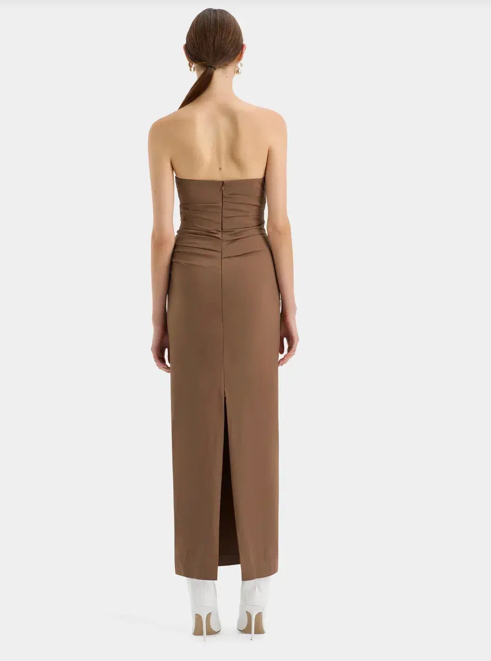 Sir The Label Alba Strapless Gown Maxi Dress in Mocha Brown Size 1 / AU 8 / S - Image 3