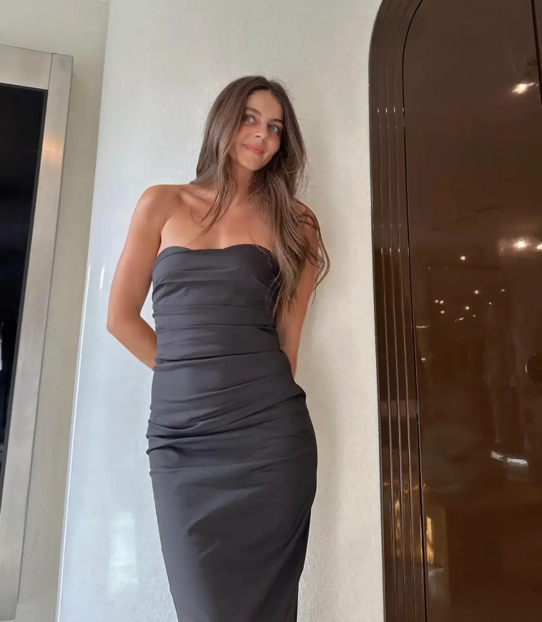 Sir The Label Alba Strapless Maxi Dress Gown in Black Size 1 / AU 8 / S for rent on The Volte - main image