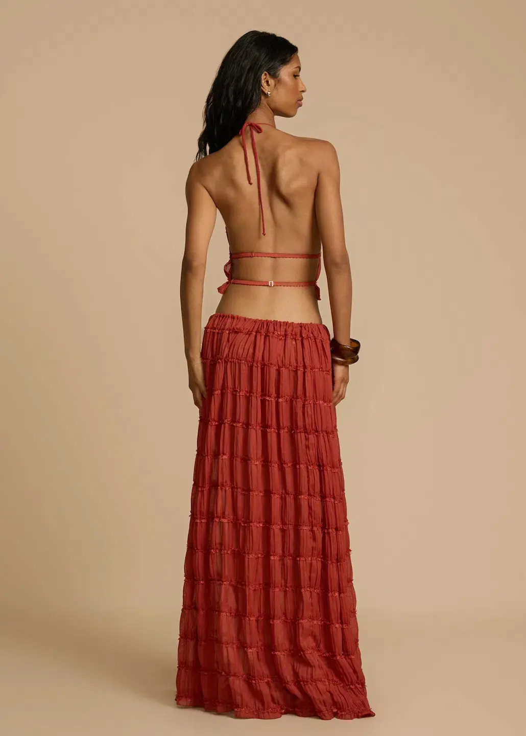 Arcina Ori Juliette Halter Top & Maxi Skirt Set Red Size S / AU 6-8 - Image 11