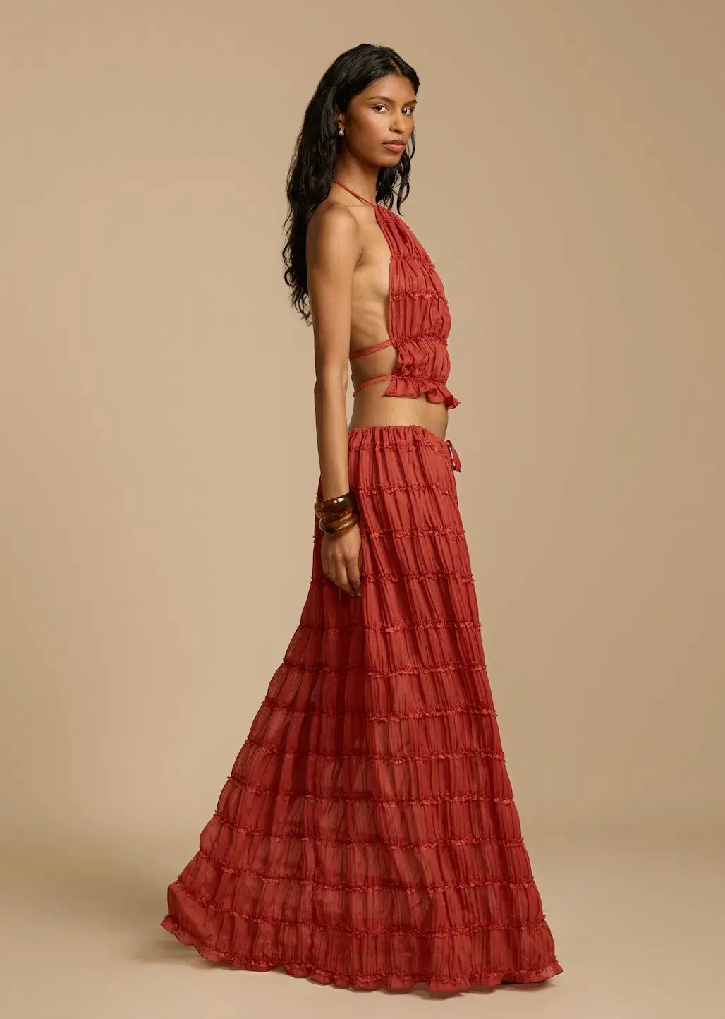 Arcina Ori Juliette Halter Top & Maxi Skirt Set Red Size S / AU 6-8 - Image 5