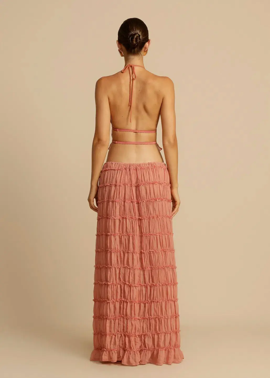 Arcina Ori Juliette Maxi Skirt & Halter Top Set Peach Size S / AU 6-8 - Image 3