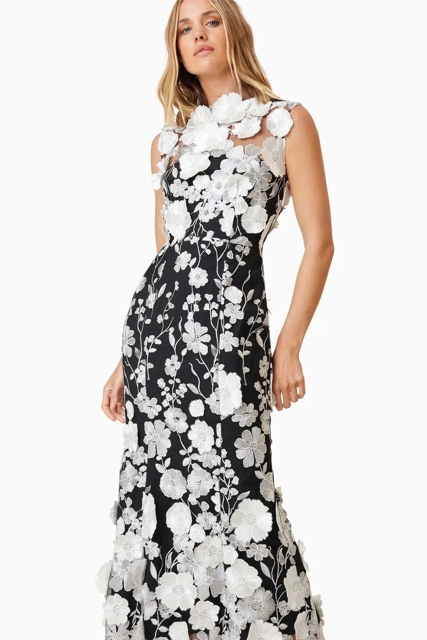 Elliatt Selene Cocktail Midi Dress Black Floral Size M / AU 10 - Image 2