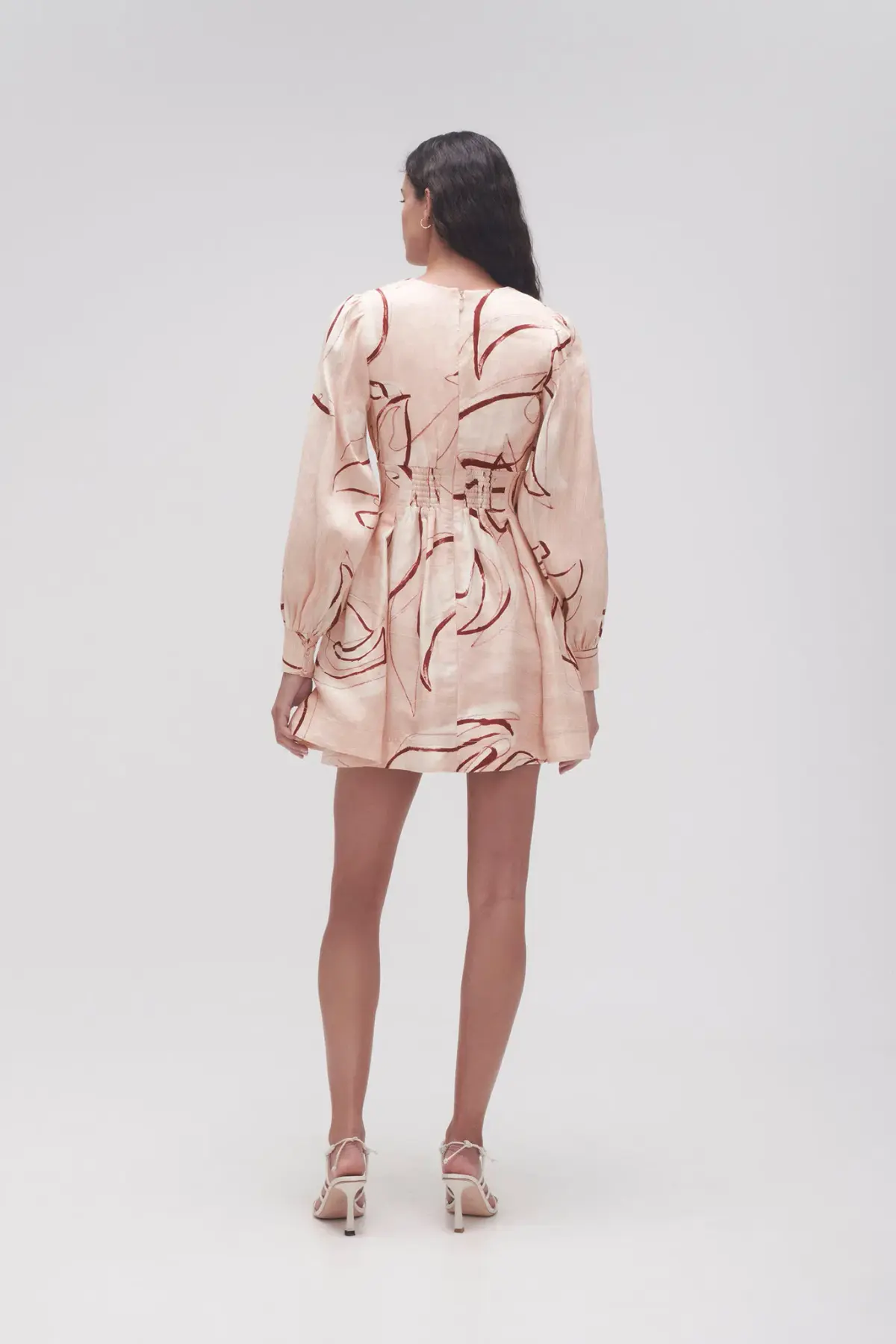 Aje Amelia Plunge Mini Dress Whimsical Dove Size 8 - Image 2
