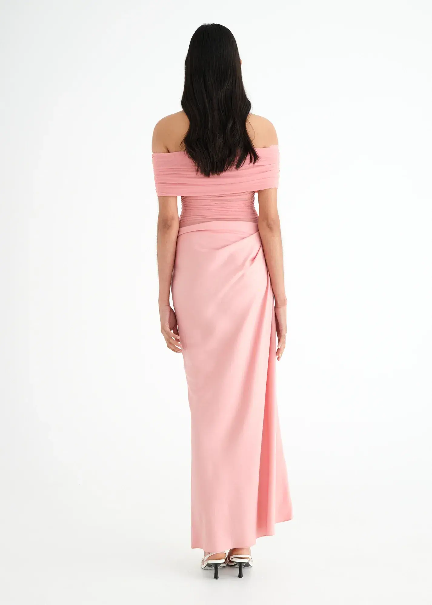 Benni Nico Off Shoulder Maxi Dress Candyfloss Size 10 - Image 2