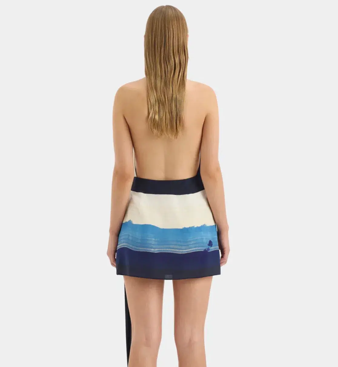 Sir the Label Mariner Mini Halter Dress Shoreline Stripe Size 0/Au 6  - Image 3