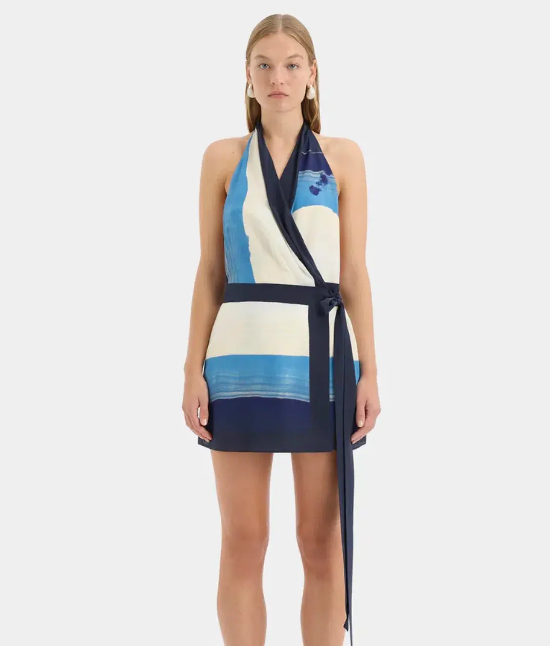 Sir the Label Mariner Mini Halter Dress Shoreline Stripe Size 0/Au 6  - Image 2