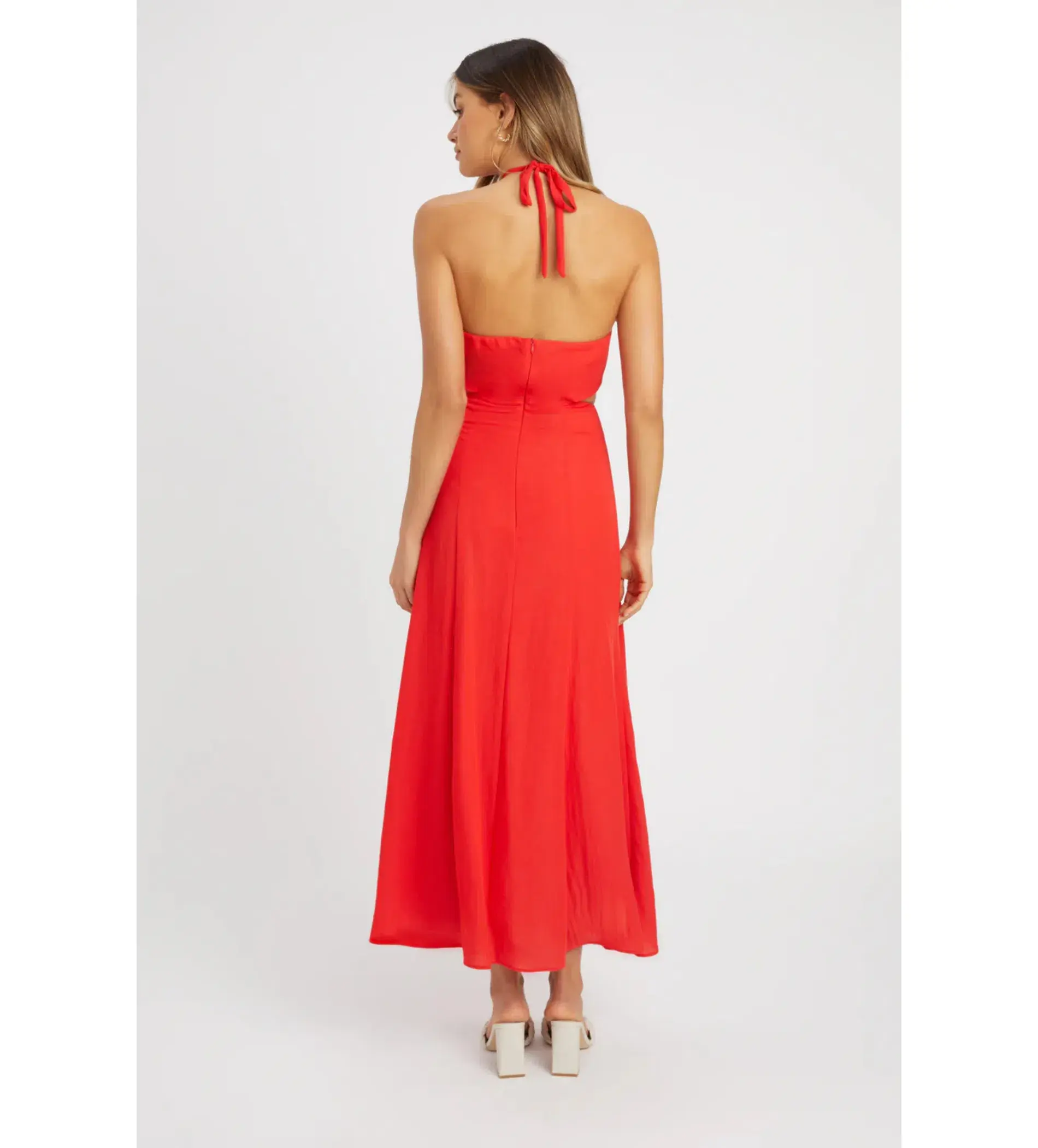 Kookai  Hayman Cut Out Midi Dress Red Size AU 8 - Image 3