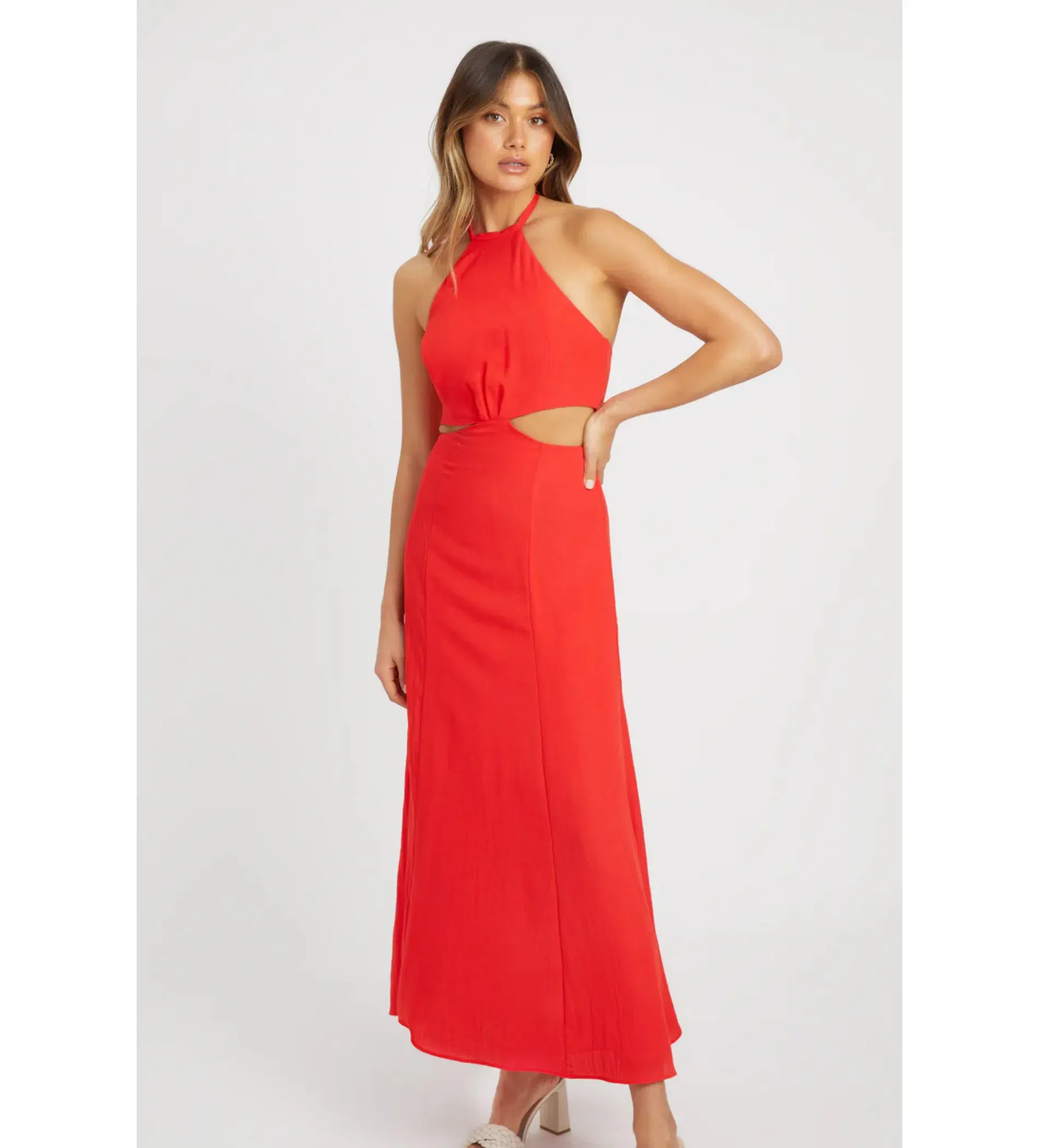Kookai  Hayman Cut Out Midi Dress Red Size AU 8 - Image 2