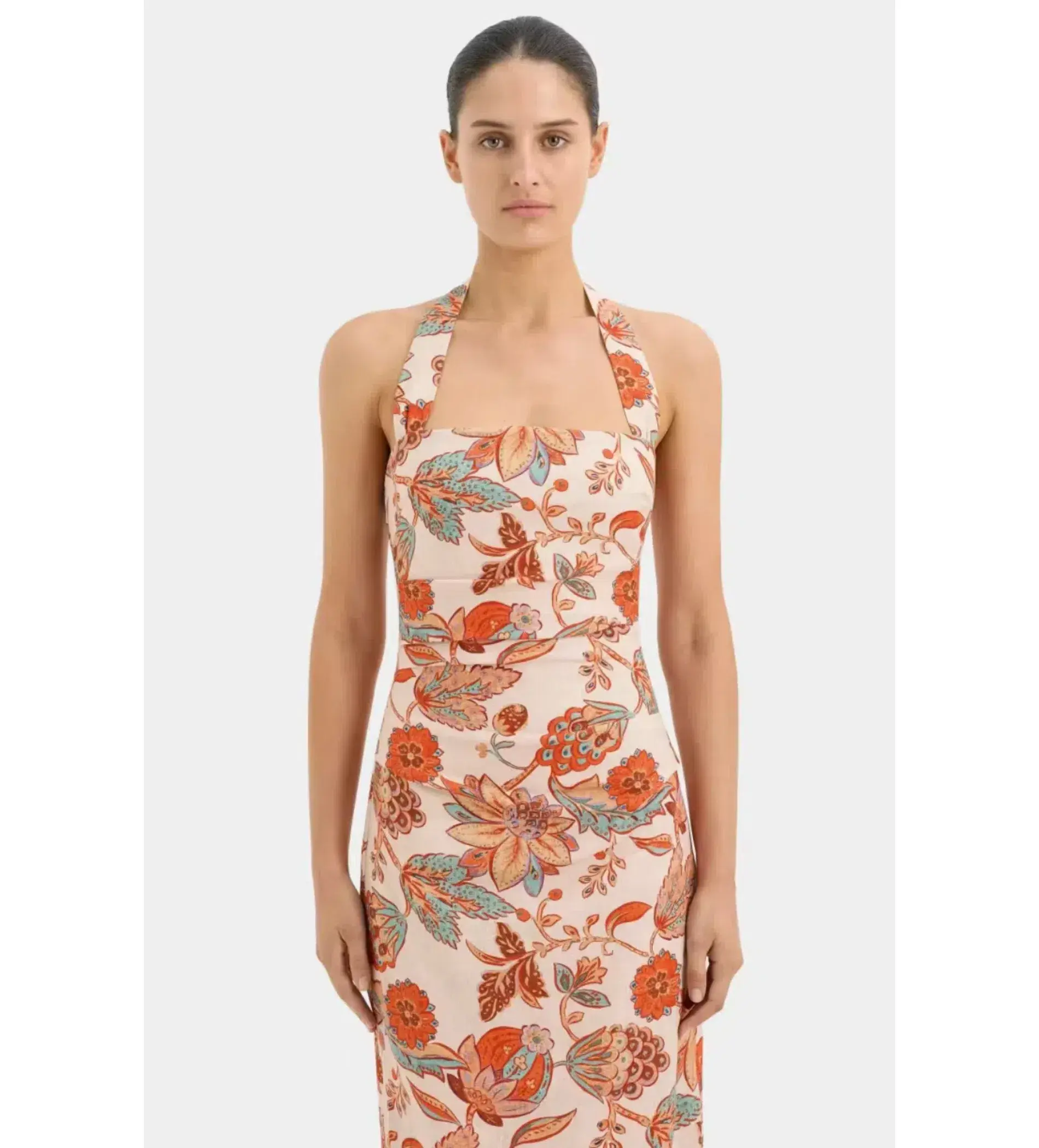 Sir the Label Noemi Halter Midi Dress Desert Wildflower Print Size 1 / AU 8 - Image 2