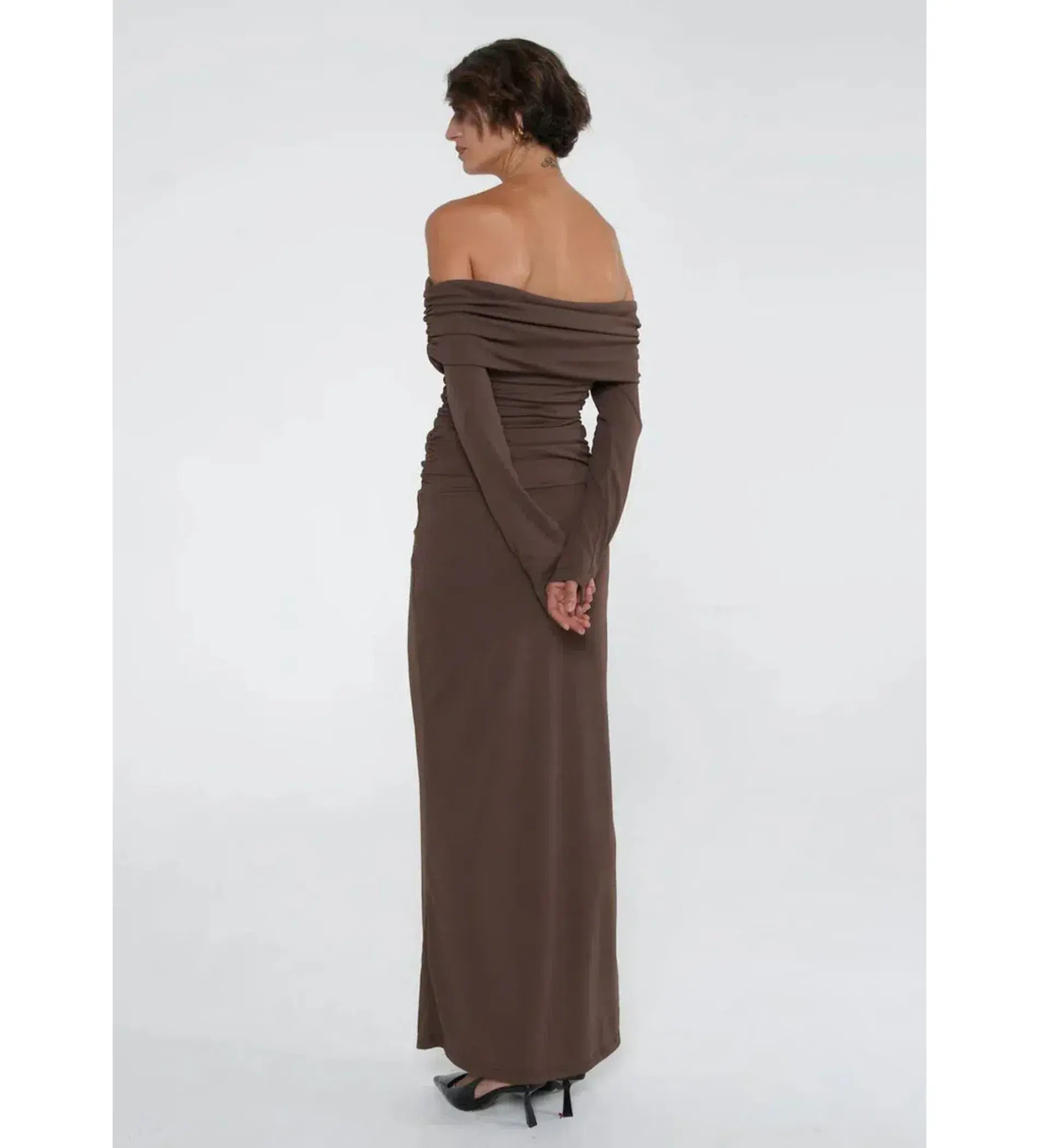 Benni Lorena Maxi Dress Ash Brown Size S / AU 8  - Image 3