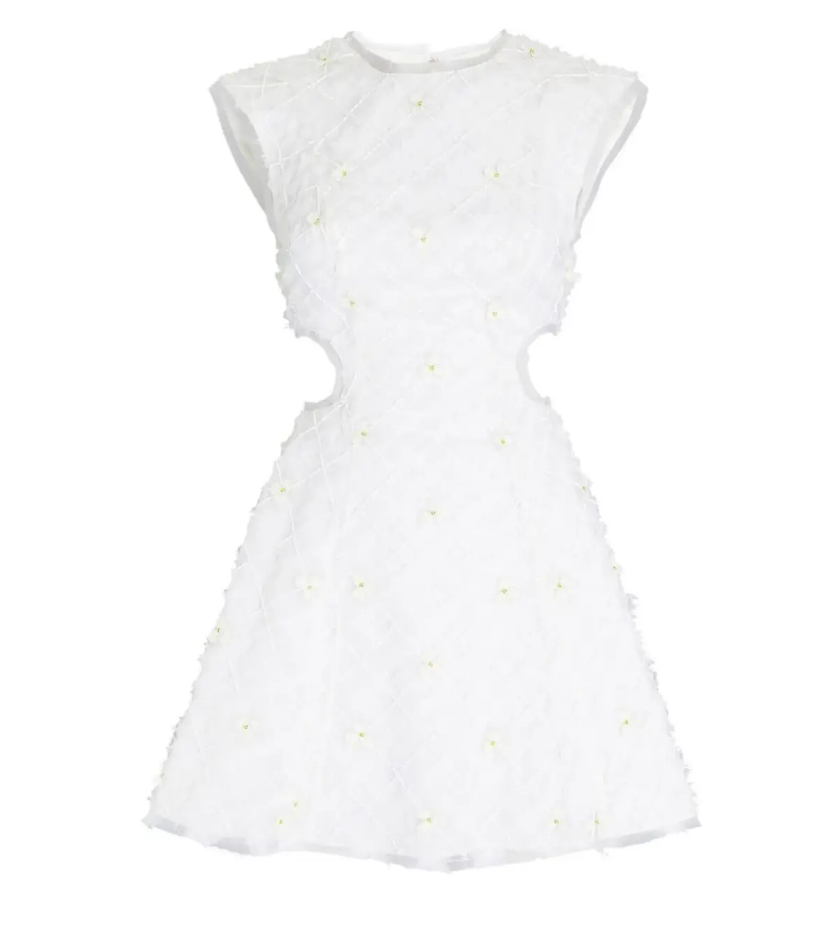 Aje Mirage Organza Cut Out Mini Dress in Ivory Size AU 8 - Image 5