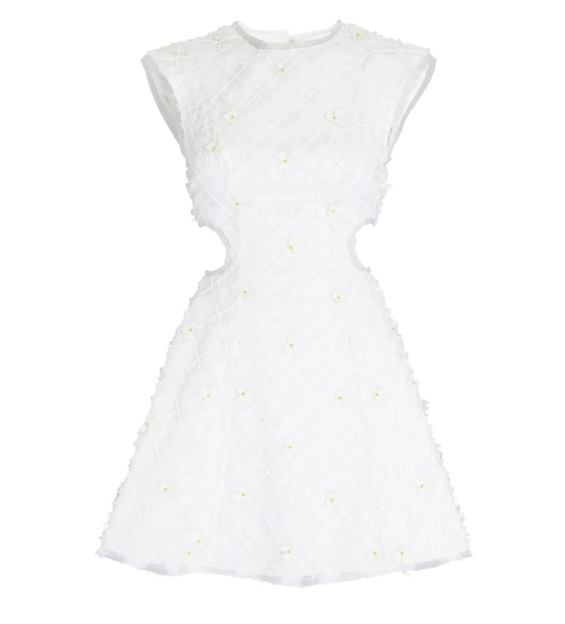 Aje Mirage Organza Cut Out Mini Dress in Ivory Size AU 8 - Image 5