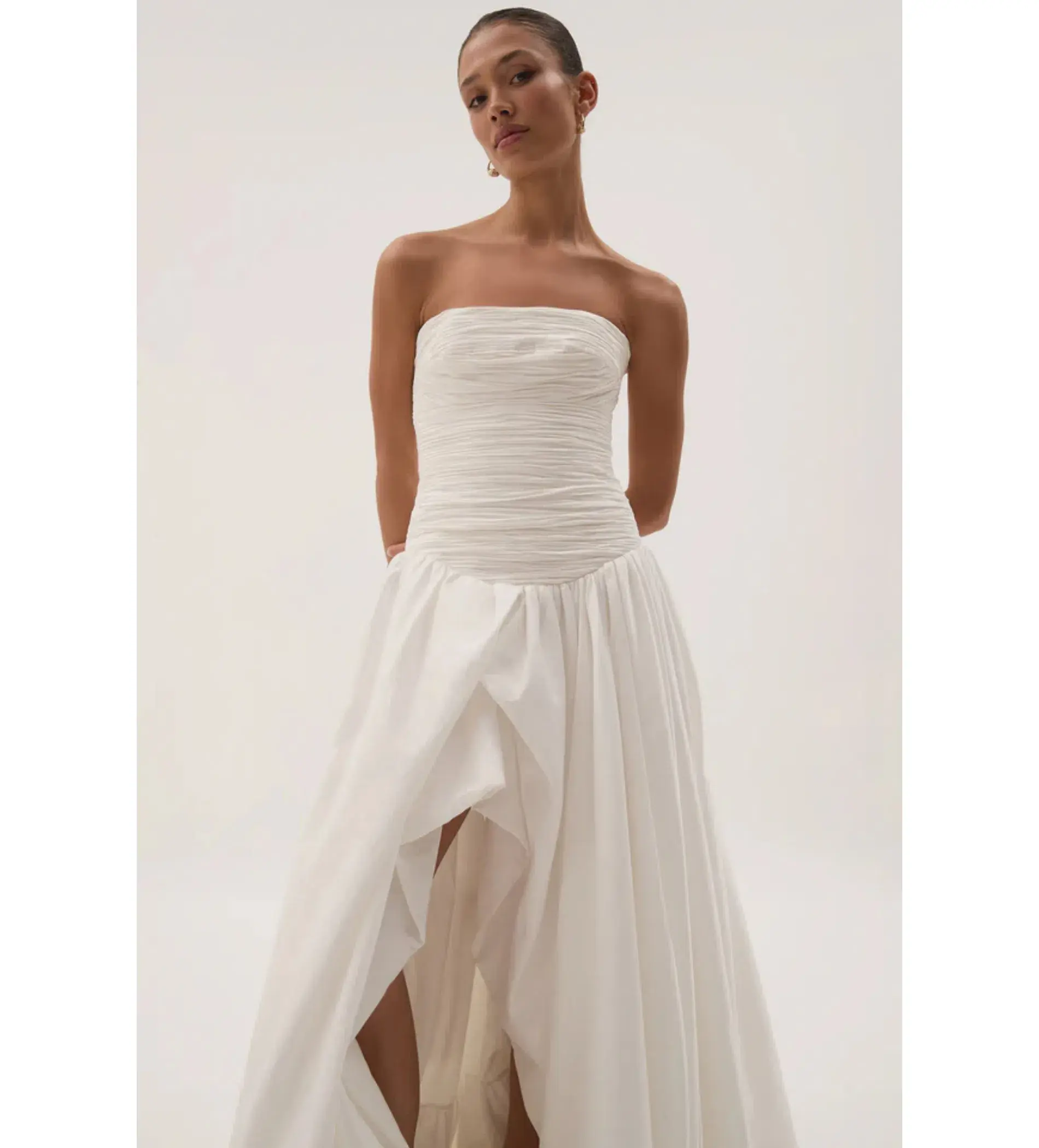 Aje Violette Bubble Hem Maxi Dress Ivory Size AU 12 - Image 2
