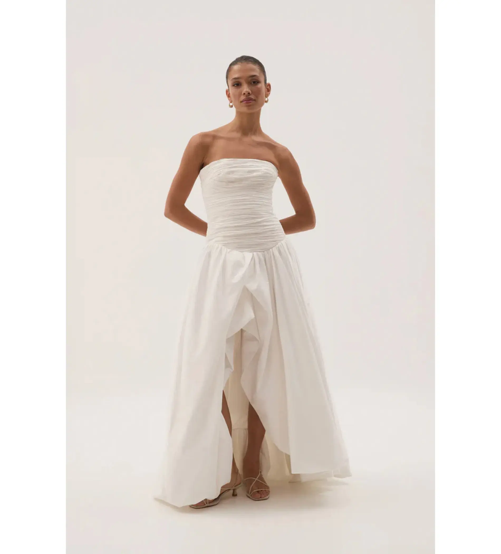 Aje Violette Bubble Hem Maxi Dress Ivory Size AU 12 - Image 1