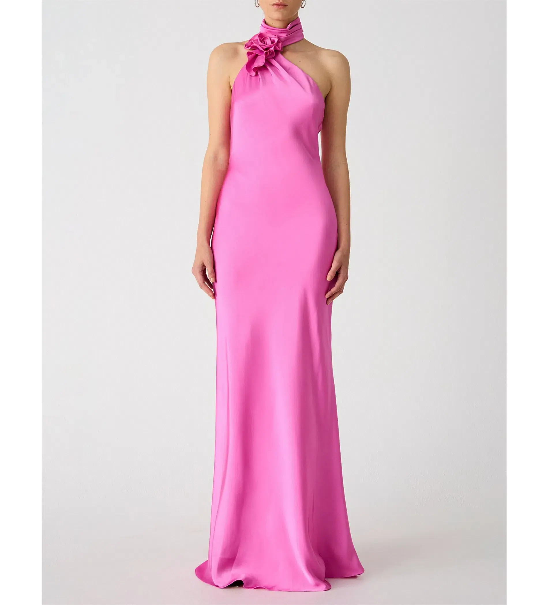 Misha Teresa Rosette Detail Satin Gown Purple Rose Size 6/XS - Image 1