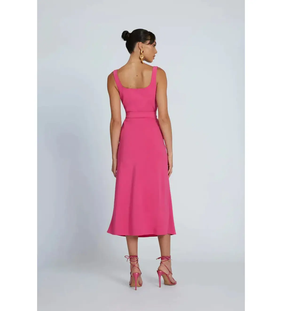 By Johnny Ora Bist Midi Dress Pink Size AU 8 - Image 2