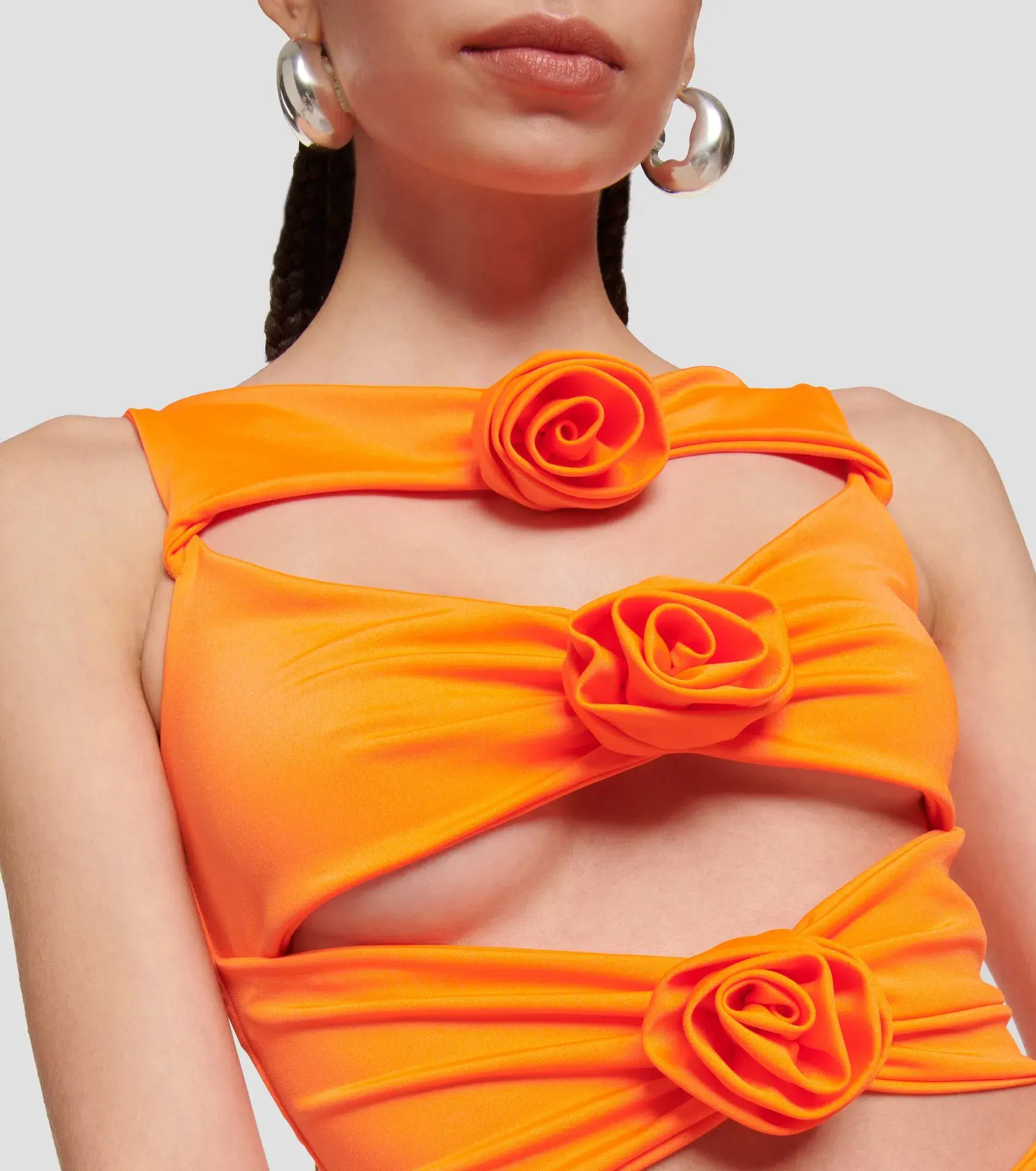 Giuseppe Di Morabito Rosette Cut Out Mini Dress Orange Size IT 40 / AU 8  - Image 2