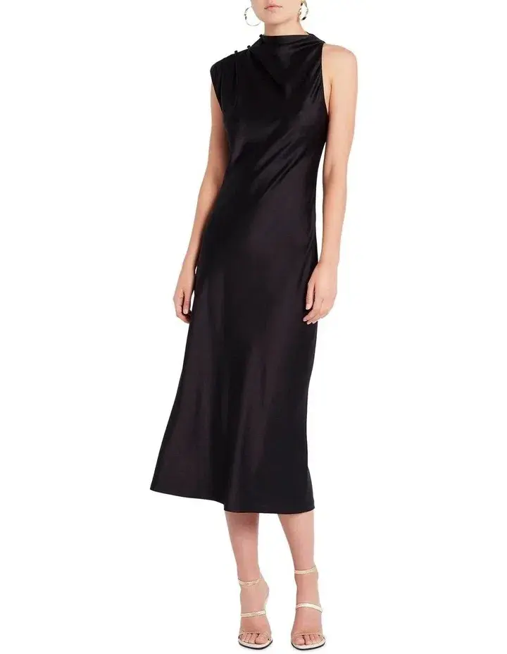Sass & Bide Shot of Love Midi Dress Black Size 8 - Image 1