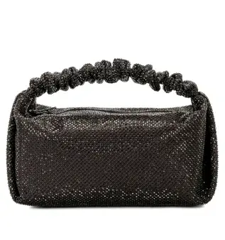 Alexander Wang Scrunchie Bag Black with Glass Crystals - Image 2