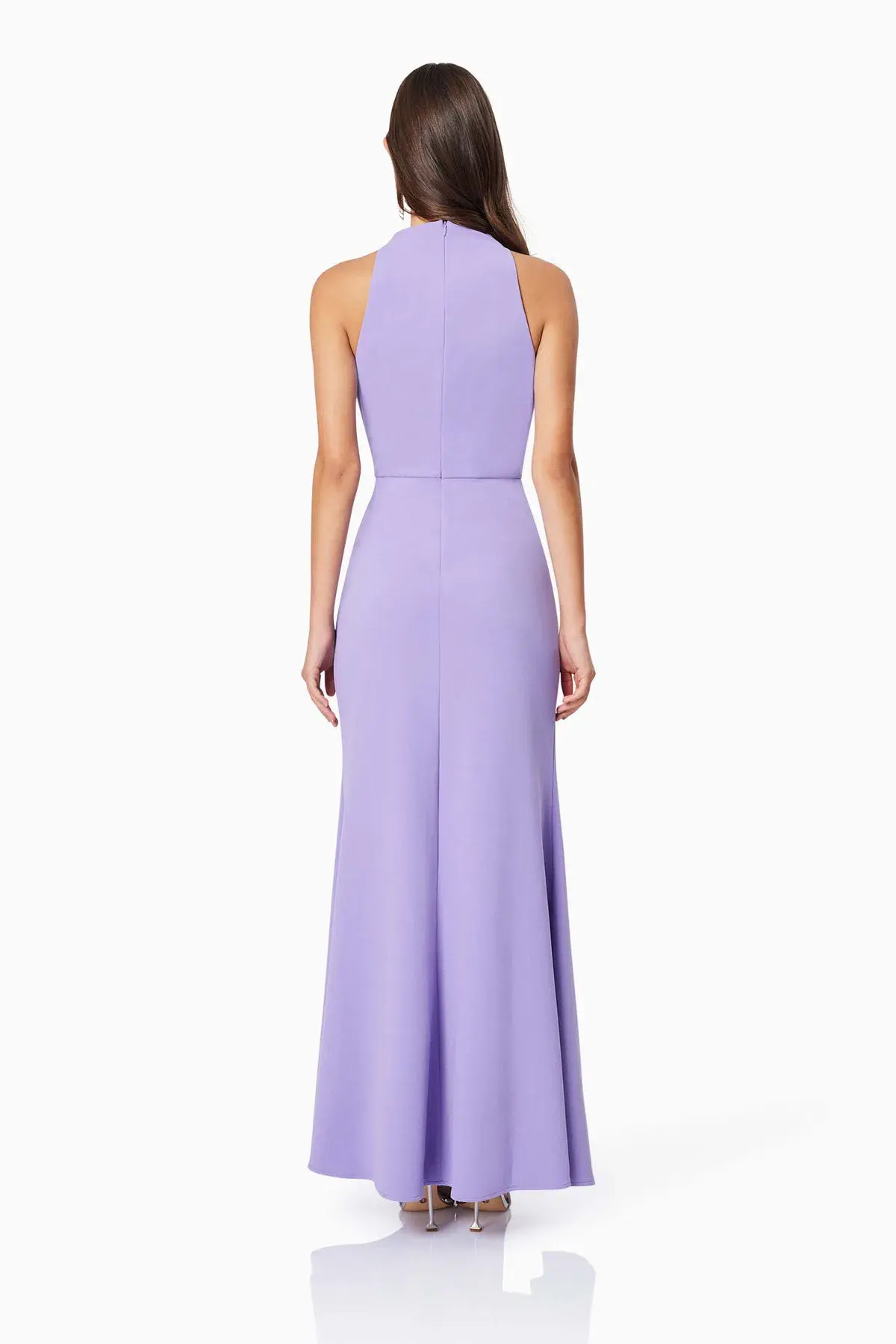 Elliatt Jade High Neckline Fitted Maxi Dress In Purple Size M / AU 10 - Image 2