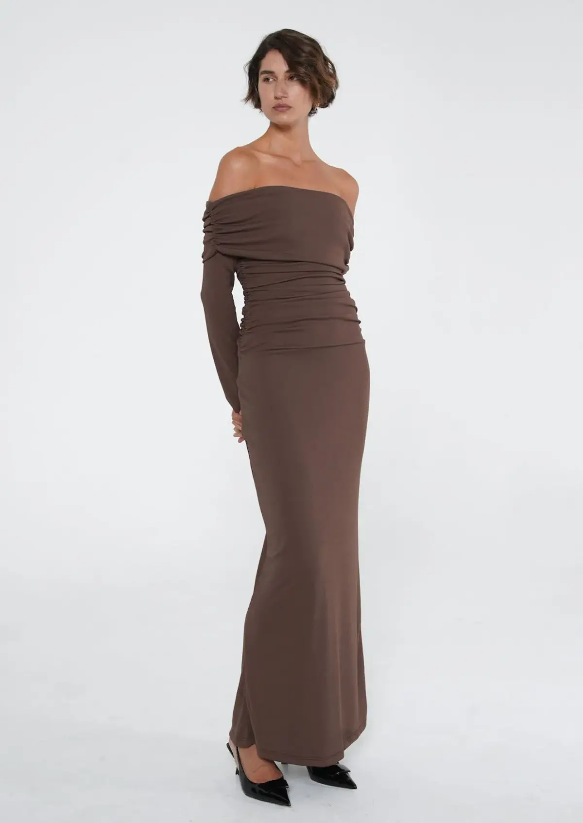 Benni Lorena Maxi Dress in Ash Brown Size 8 - Image 1