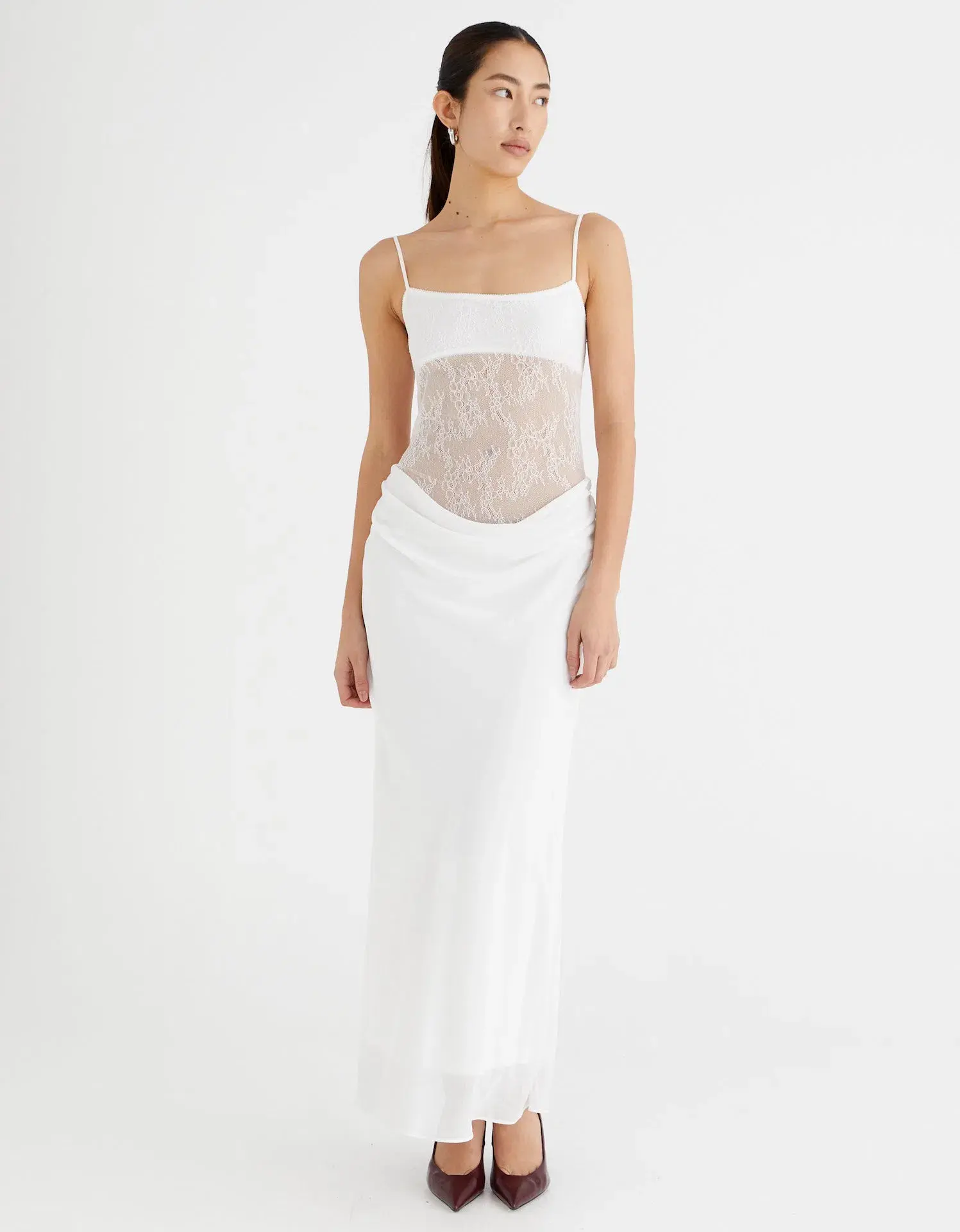 Benni Gabriel Maxi Dress White Lace Size 8 - Image 1