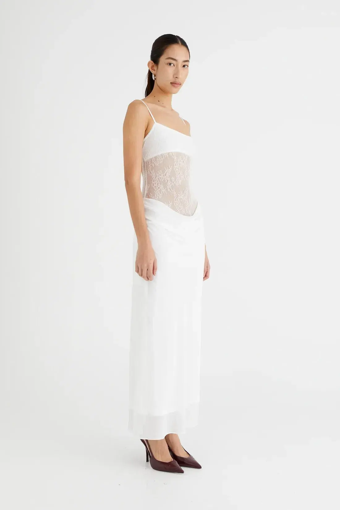 Benni Gabriel Maxi Dress White Lace Size 8 - Image 2
