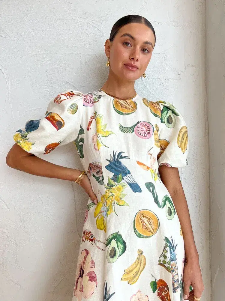 Alemais Theo Midi Dress Multi Size 12 AU - Image 12