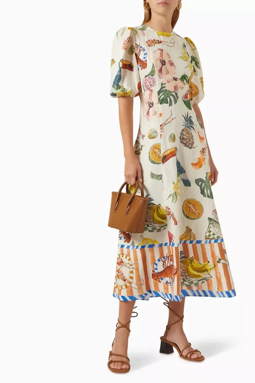 Alemais Theo Midi Dress Multi Size 12 AU - Image 4