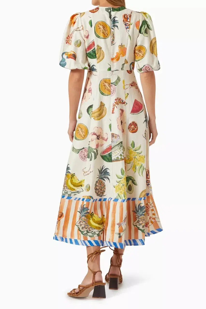 Alemais Theo Midi Dress Multi Size 12 AU - Image 6